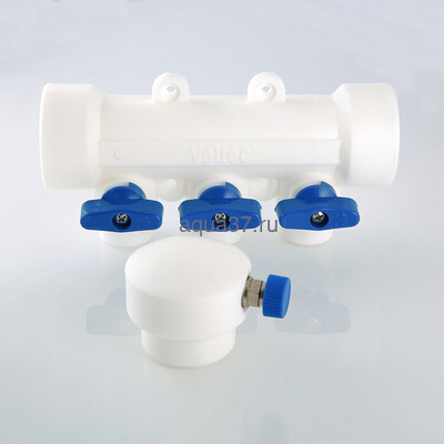 Коллектор с отсечными кранами 40 x 20 3 выхода Valtec (вид 7) Коллектор с отсечными кранами 40 x 20 3 выхода Valtec (фото, вид 7)