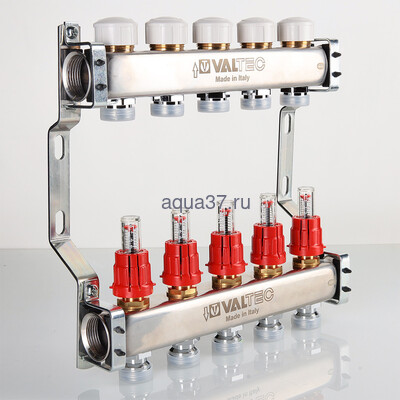 Коллекторный блок с расходомерами 10 выходов нержавейка Valtec (вид 7) Коллекторный блок с расходомерами 10 выходов нержавейка Valtec (фото, вид 7)