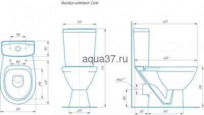 Унитаз-компакт "СОЛО" Rosa (вид 1) Унитаз-компакт "СОЛО" Rosa (фото, вид 1)