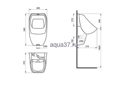 Писсуар "ГАЛА" Santek (вид 1) Писсуар "ГАЛА" Santek (фото, вид 1)
