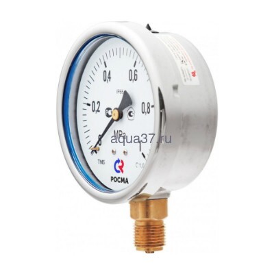 Манометр TM520P Ду 100 с нижним подключением 1/2" 0-6 бар Росма (вид 1) Манометр TM520P Ду 100 с нижним подключением 1/2" 0-6 бар Росма (фото, вид 1)
