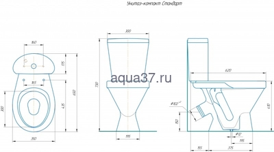 Унитаз-компакт "СТАНДАРТ" Rosa (вид 1) Унитаз-компакт "СТАНДАРТ" Rosa (фото, вид 1)