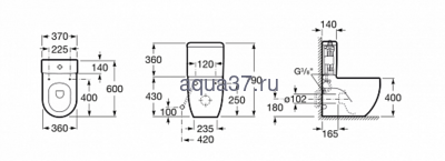 Унитаз-компакт "Meridian-N" Roca (вид 4) Унитаз-компакт "Meridian-N" Roca (фото, вид 4)