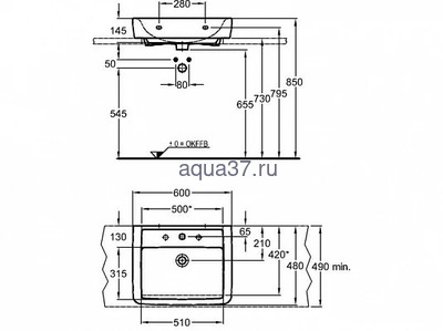 Раковина Renova Nr.1 Plan 600x480 мм GEBERIT (вид 1) Раковина Renova Nr.1 Plan 600x480 мм GEBERIT (фото, вид 1)