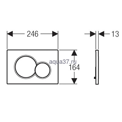 Клавиша смыва Sigma 01 черный глянец (вид 1) Клавиша смыва Sigma 01 черный глянец (фото, вид 1)
