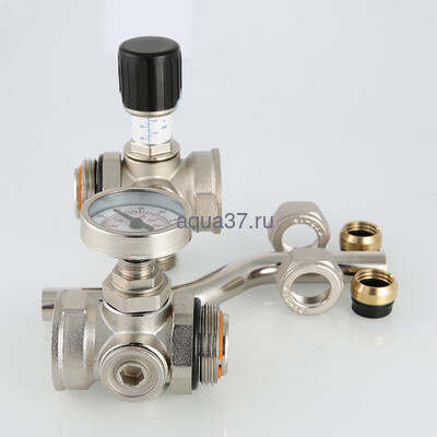 Байпас проходной с перепускным клапаном и термометром Valtec (вид 4) Байпас проходной с перепускным клапаном и термометром Valtec (фото, вид 4)
