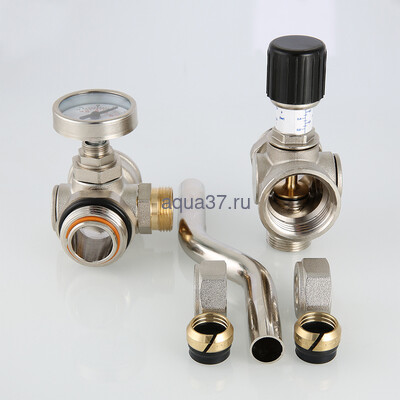 Байпас проходной с перепускным клапаном и термометром Valtec (вид 6) Байпас проходной с перепускным клапаном и термометром Valtec (фото, вид 6)