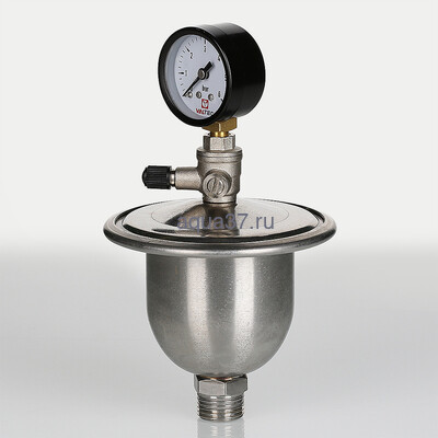 Гаситель гидроударов мембранный с манометром Valtec (вид 2) Гаситель гидроударов мембранный с манометром Valtec (фото, вид 2)