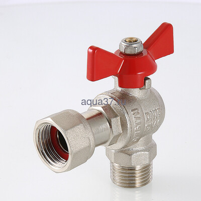 Кран шаровой угловой с накидной гайкой 1/2"х3/4" ш-г (вид 2) Кран шаровой угловой с накидной гайкой 1/2"х3/4" ш-г (фото, вид 2)