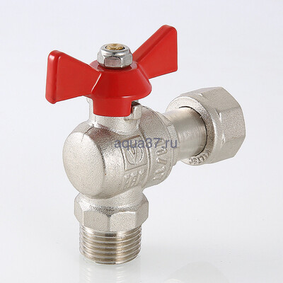 Кран шаровой угловой с накидной гайкой 1/2"х3/4" ш-г (вид 6) Кран шаровой угловой с накидной гайкой 1/2"х3/4" ш-г (фото, вид 6)