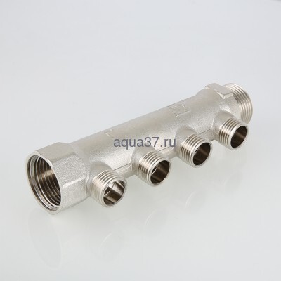 Коллектор 1" на 2 выхода с наружной резьбой 1/2" Valtec (вид 2) Коллектор 1" на 2 выхода с наружной резьбой 1/2" Valtec (фото, вид 2)