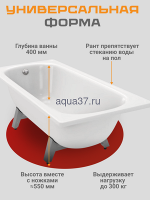 Ванна стальная 1,5 х 0,7 Антика (вид 3) Ванна стальная 1,5 х 0,7 Антика (фото, вид 3)