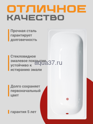 Ванна стальная 1,7 х 0,7 Антика (вид 1) Ванна стальная 1,7 х 0,7 Антика (фото, вид 1)