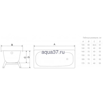 Ванна стальная 1,7 х 0,7 Антика (вид 5) Ванна стальная 1,7 х 0,7 Антика (фото, вид 5)