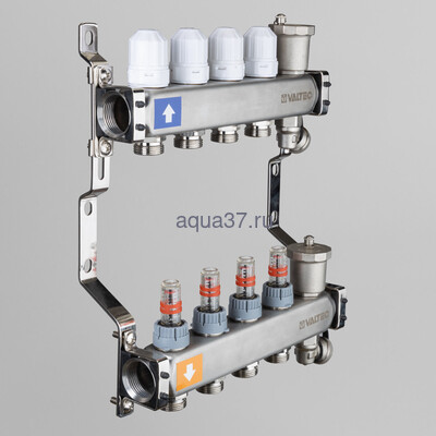 Группа с расходомерами 3 выхода нержавейка Valtec (вид 3) Группа с расходомерами 3 выхода нержавейка Valtec (фото, вид 3)