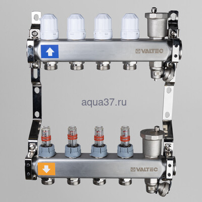 Группа с расходомерами 4 выхода нержавейка Valtec (вид 2) Группа с расходомерами 4 выхода нержавейка Valtec (фото, вид 2)