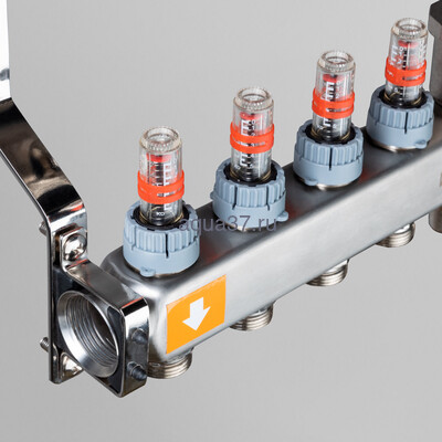 Группа с расходомерами 7 выходов нержавейка Valtec (вид 5) Группа с расходомерами 7 выходов нержавейка Valtec (фото, вид 5)