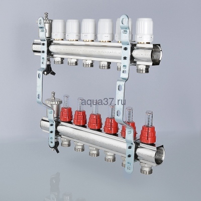 Группа с расходомерами 12 выходов латунная Valtec (вид 4) Группа с расходомерами 12 выходов латунная Valtec (фото, вид 4)