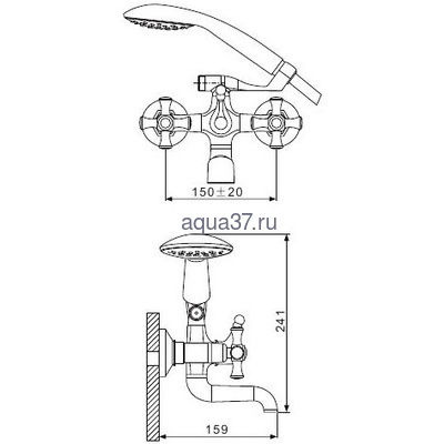 Смеситель для ванны Gappo G3242 (вид 1) Смеситель для ванны Gappo G3242 (фото, вид 1)