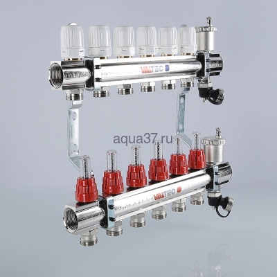 Группа с расходомерами 7 выходов латунная Valtec (вид 6) Группа с расходомерами 7 выходов латунная Valtec (фото, вид 6)