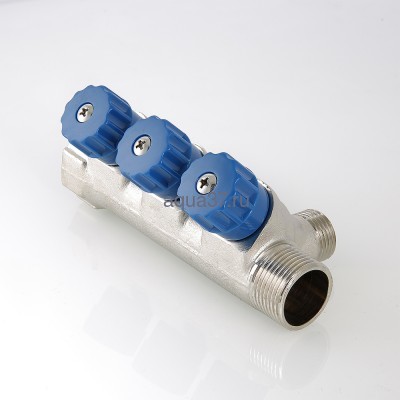 Коллектор c регулирующими вентилями 1" на 2 выхода 1/2" с наружной резьбой Valtec (вид 5) Коллектор c регулирующими вентилями 1" на 2 выхода 1/2" с наружной резьбой Valtec (фото, вид 5)