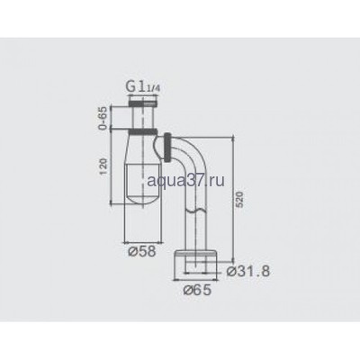 Сифон для раковины без выпуска 1 1/4" х 32 хромированный Frap F81 (вид 1) Сифон для раковины без выпуска 1 1/4" х 32 хромированный Frap F81 (фото, вид 1)