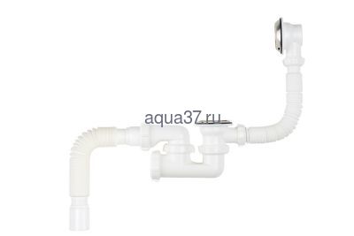 Сифон для ванны регулируемый с переливом и гибкой трубой 40 x 40/50 V255 Аквант (вид 1) Сифон для ванны регулируемый с переливом и гибкой трубой 40 x 40/50 V255 Аквант (фото, вид 1)