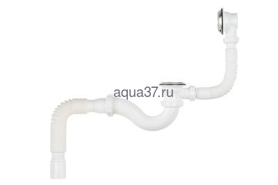 Сифон для ванны с переливом и гибкой трубой 40 x 40/50 V155 Аквант (вид 1) Сифон для ванны с переливом и гибкой трубой 40 x 40/50 V155 Аквант (фото, вид 1)