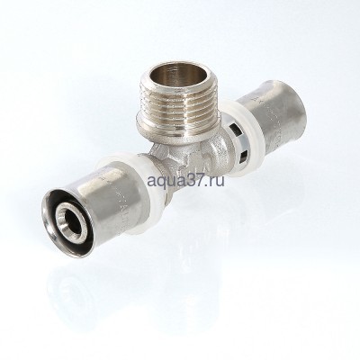 Пресс тройник 26 x 1/2" с наружной резьбой Valtec (вид 2) Пресс тройник 26 x 1/2" с наружной резьбой Valtec (фото, вид 2)