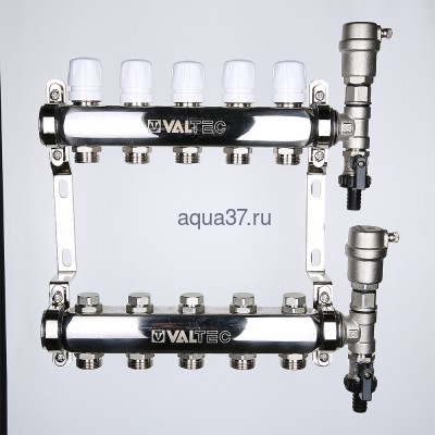 Коллекторная группа 5 выходов нержавейка Valtec (вид 1) Коллекторная группа 5 выходов нержавейка Valtec (фото, вид 1)
