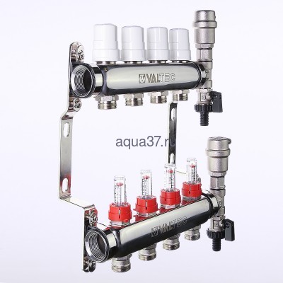 Группа с расходомерами 5 выхода нержавейка Valtec (вид 2) Группа с расходомерами 5 выхода нержавейка Valtec (фото, вид 2)