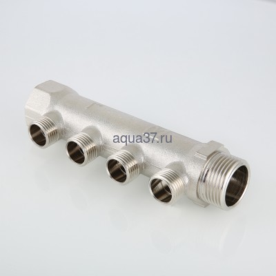 Коллектор 3/4" на 4 выхода с наружной резьбой 1/2" Valtec (вид 1) Коллектор 3/4" на 4 выхода с наружной резьбой 1/2" Valtec (фото, вид 1)