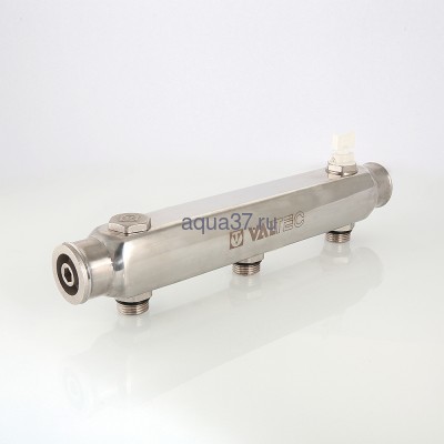 Коллектор с межосевым расстоянием 100 мм 1 1/2" на 3 выхода 3/4" с наружными резьбами Valtec (вид 7) Коллектор с межосевым расстоянием 100 мм 1 1/2" на 3 выхода 3/4" с наружными резьбами Valtec (фото, вид 7)