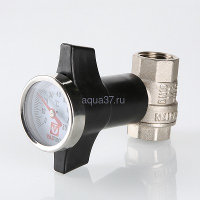Кран шаровой с термометром 3/4" Valtec (вид 2) Кран шаровой с термометром 3/4" Valtec (фото, вид 2)