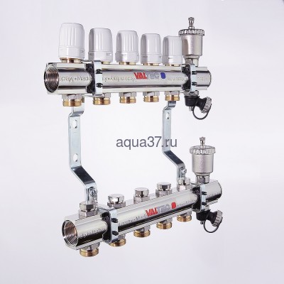 Коллекторная группа 7 выходов латунная Valtec (вид 3) Коллекторная группа 7 выходов латунная Valtec (фото, вид 3)