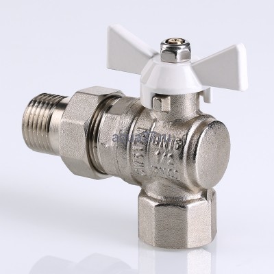 Кран американка угловой с белой рукояткой 1/2" Valtec (вид 4) Кран американка угловой с белой рукояткой 1/2" Valtec (фото, вид 4)