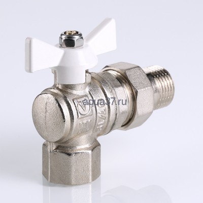 Кран американка угловой с белой рукояткой 1/2" Valtec (вид 6) Кран американка угловой с белой рукояткой 1/2" Valtec (фото, вид 6)