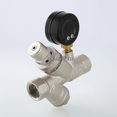 Подпиточный клапан с фильтром и манометром 1/2" Valtec (вид 2) Подпиточный клапан с фильтром и манометром 1/2" Valtec (фото, вид 2)