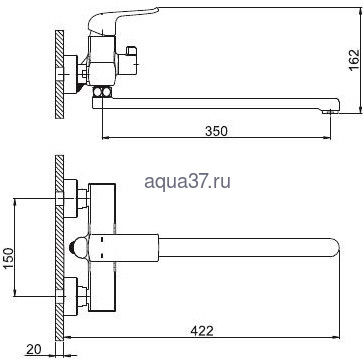 Смеситель для ванны Gappo G2250 (вид 1) Смеситель для ванны Gappo G2250 (фото, вид 1)