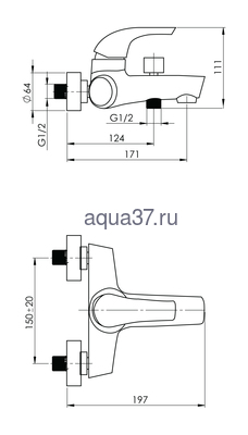 Смеситель для ванны Rubineta Forte-10 (вид 1) Смеситель для ванны Rubineta Forte-10 (фото, вид 1)
