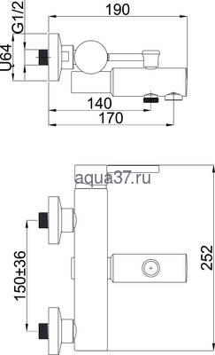 Смеситель для ванны Rubineta Ultra-10 (вид 1) Смеситель для ванны Rubineta Ultra-10 (фото, вид 1)
