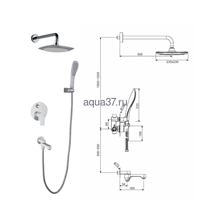 Смеситель для душа Gappo G7148-8 (вид 2) Смеситель для душа Gappo G7148-8 (фото, вид 2)