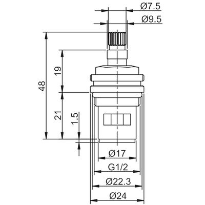 Кран-букса Frap F52-12 180° 20 шлицов (вид 1) Кран-букса Frap F52-12 180° 20 шлицов (фото, вид 1)