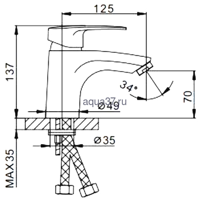 Смеситель для раковины Frap F1066 (вид 2) Смеситель для раковины Frap F1066 (фото, вид 2)