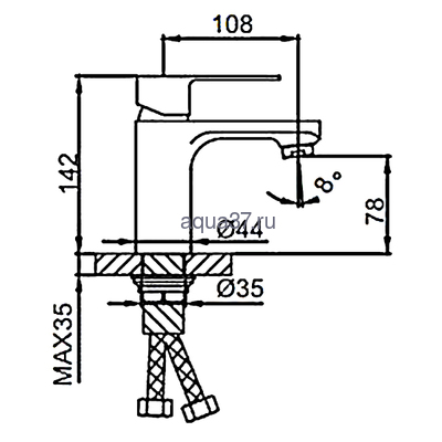 Смеситель для раковины Frud R10131 (вид 1) Смеситель для раковины Frud R10131 (фото, вид 1)