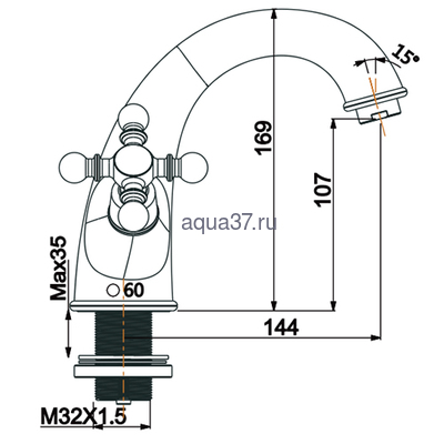 Смеситель для раковины Gappo G1089-6 (вид 1) Смеситель для раковины Gappo G1089-6 (фото, вид 1)