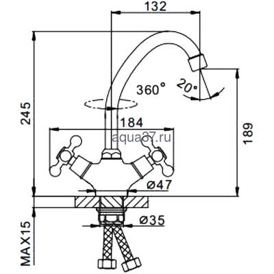 Смеситель для кухни Frap F4908 (вид 8) Смеситель для кухни Frap F4908 (фото, вид 8)