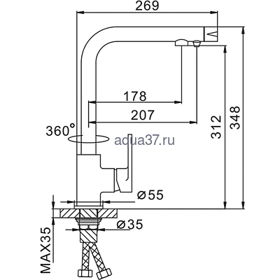 Смеситель для кухни Frap F4372-5 (вид 1) Смеситель для кухни Frap F4372-5 (фото, вид 1)