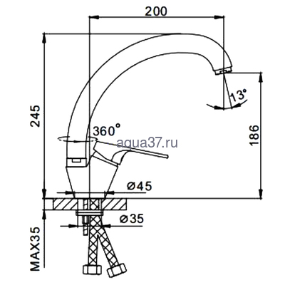 Смеситель для кухни Frap F4113 (вид 1) Смеситель для кухни Frap F4113 (фото, вид 1)