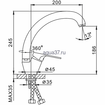 Смеситель для кухни Frap F4113-8 (вид 1) Смеситель для кухни Frap F4113-8 (фото, вид 1)